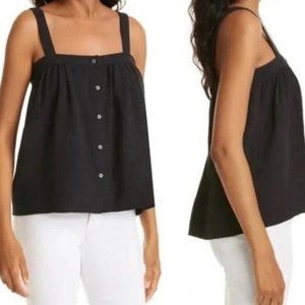 Jenni Kayne Cypress cotton gauze tank top in Black small (b39.5)